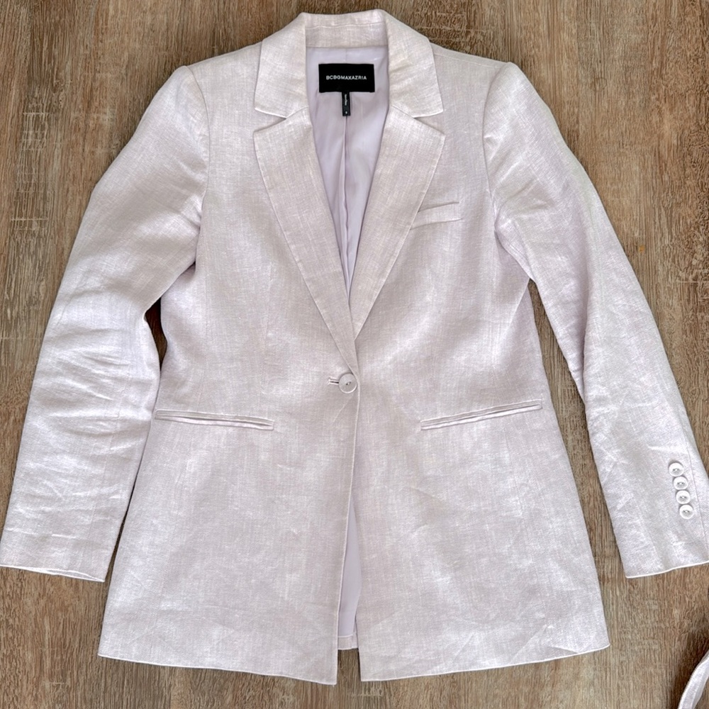 BCBGMAXAZRIA Linen Blazer Shorts Set S